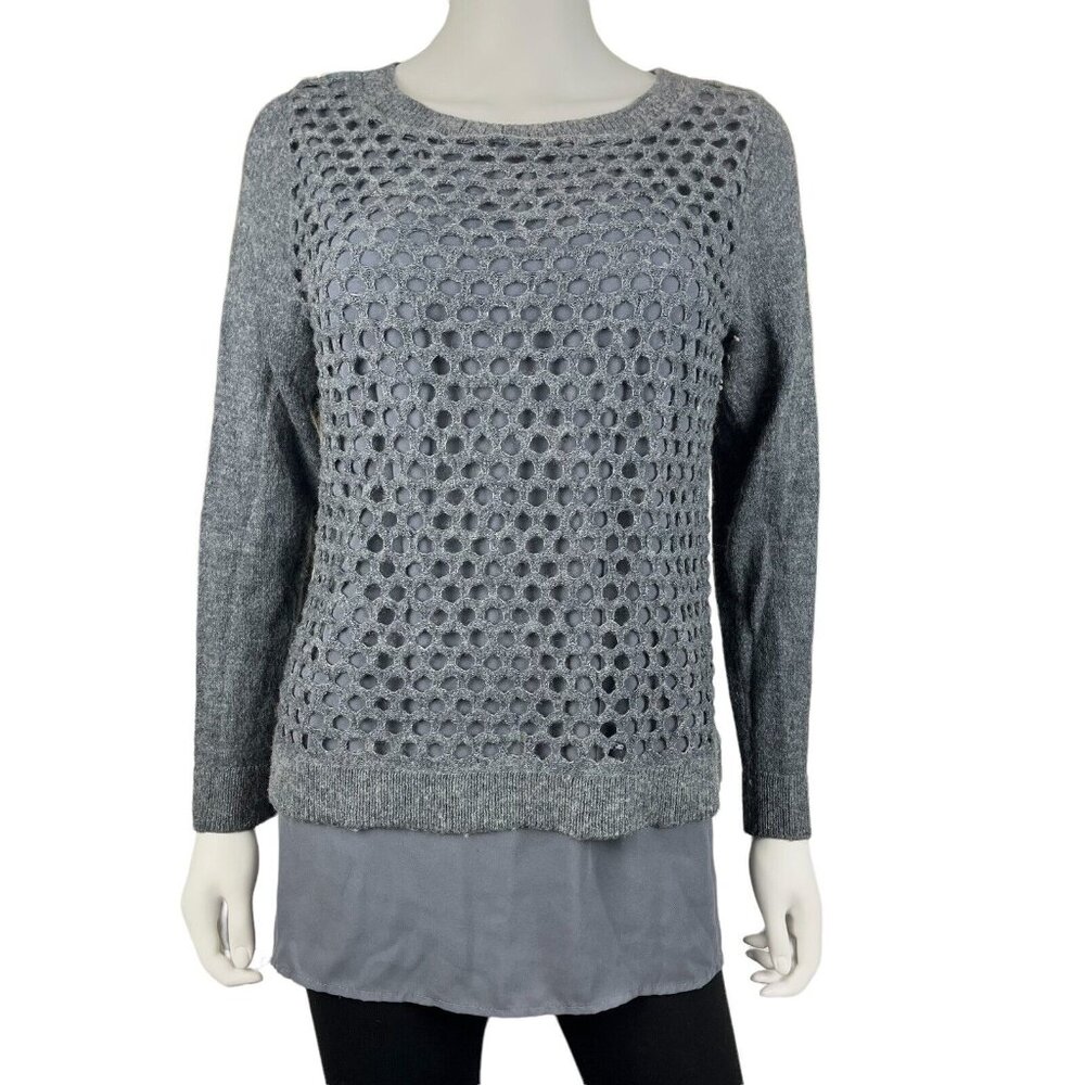 The Limited Honeycomb Style Top Fully Lined‎ Long Sleeve Gray Size L